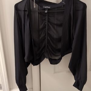 Speechless Black Sheer Blouse